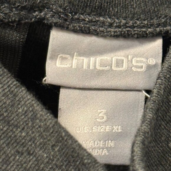 Chicos Womens Gray Turtleneck Long Sleeve Top Sz XL Gray women shirt - Picture 5 of 12